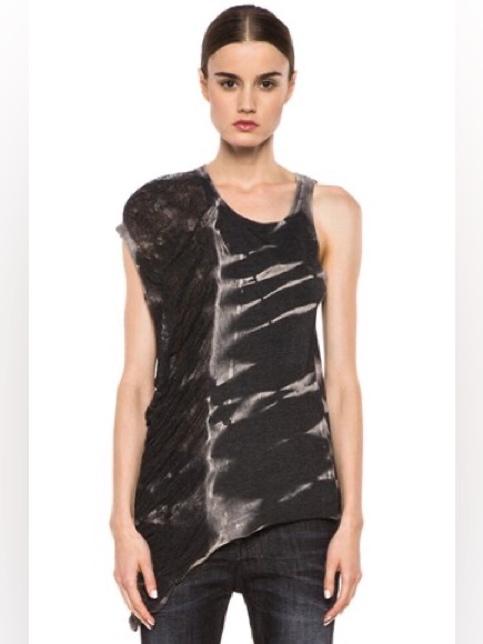 Raquel Allegra Deconstructed Jersey One Wing Tank